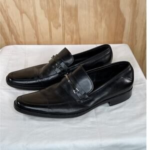 BOSS Hugo Boss Black Leather Dress Shoes Slip On Oxford Men's 11 Old Money